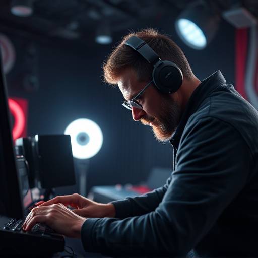 A mastering engineer working on a track