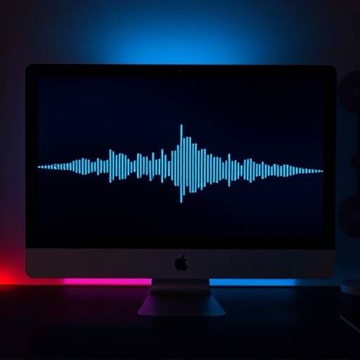 An audio waveform on a computer screen
